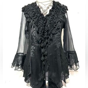 Pretty Angel Silk Blend Mixed Fabric Top